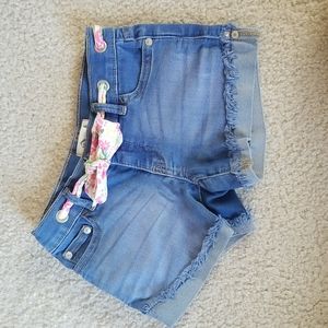 Jordache Jean Shorts w/ Floral Fabric Belt